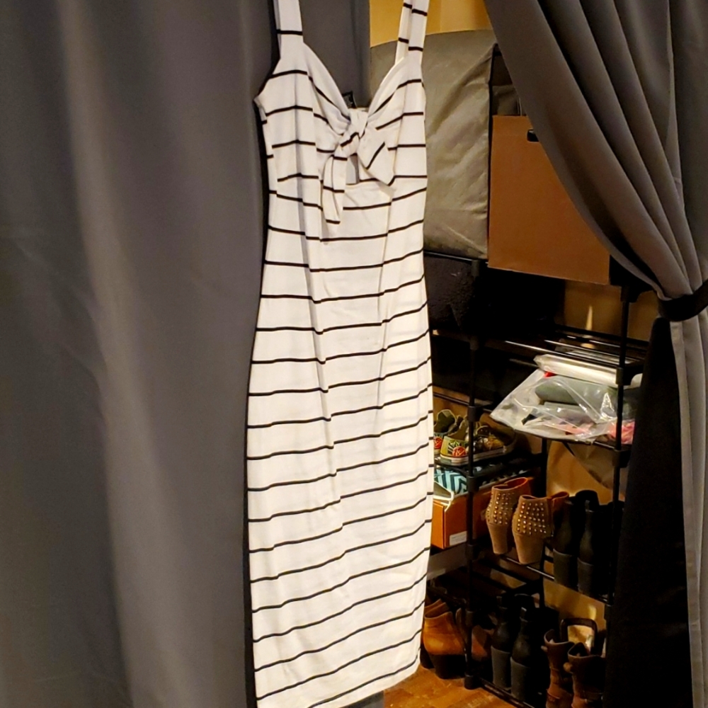 White Striped Dress.